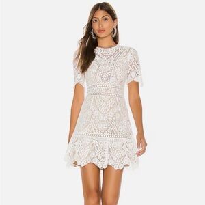SAYLOR Darian Cotton Blend Lace Minidress White